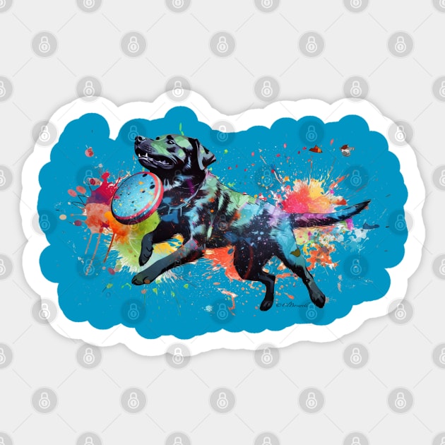 Frisbee Dog Sticker by Urban Archeology Shop Gallery